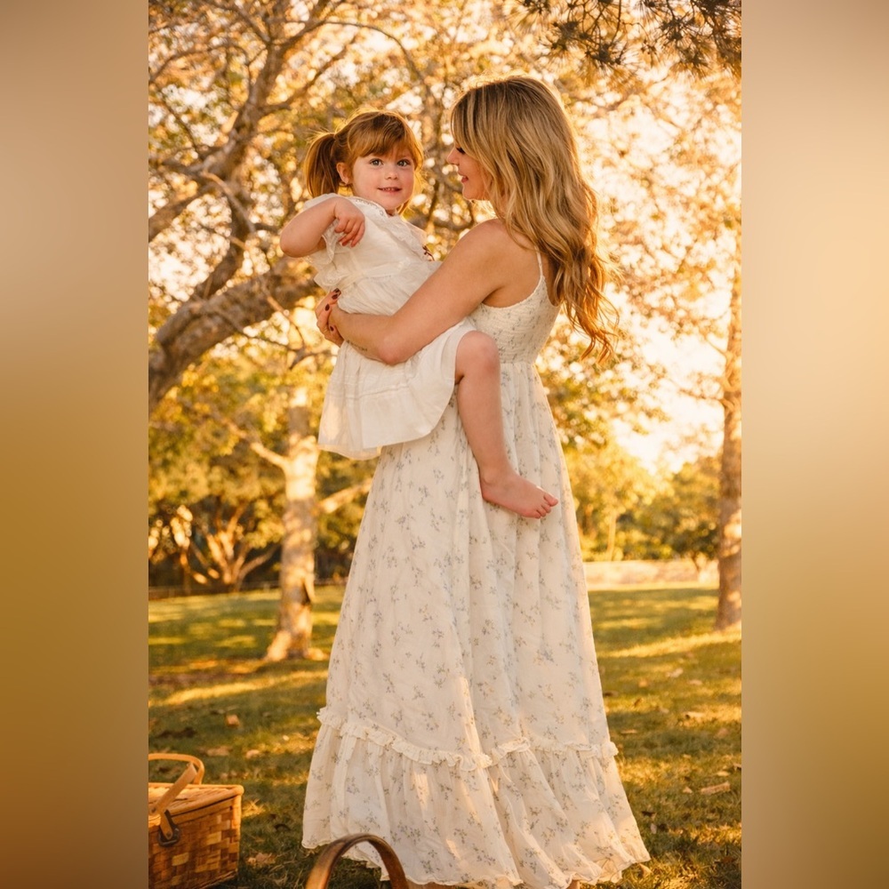 Urban Outfitters Cream Floral Maxi Dress